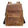 Tiding Retro 15.6 Inch Genuine Cowhide Leather Laptop Backpack Large Capacity Travel Bag Schoolbag Bookbag Daypack For Men