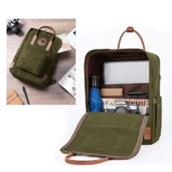 KALIDI Classic Backpack For Women,15 Inches Laptop Vintage Canvas Leather Backpack Camping Rucksack Travel Outdoor Daypack College School Bag (Army Green-Leather) 9 KALIDI Classic Backpack For Women,15 Inches Laptop Vintage Canvas Leather Backpack Camping Rucksack Travel Outdoor Daypack College School Bag (Army Green-Leather) -Backpack Shop 61u16c8KMVL