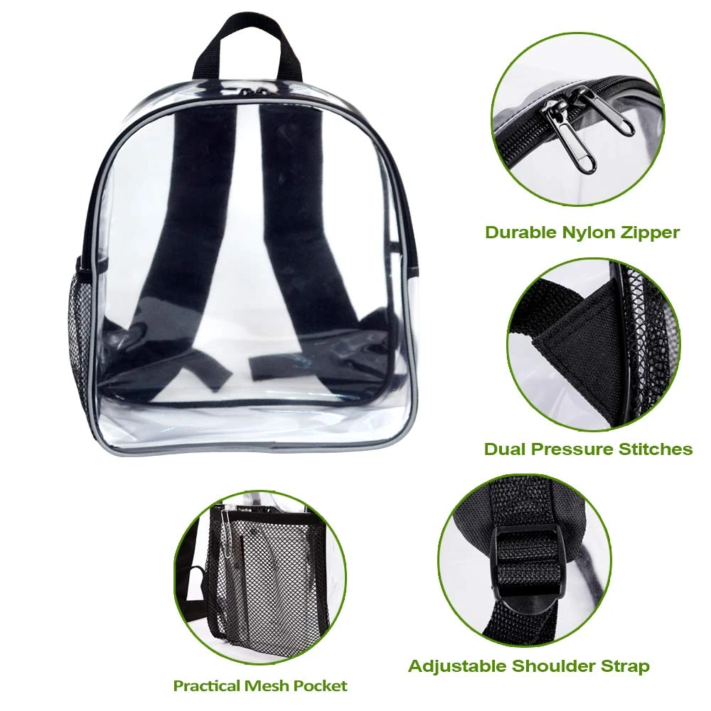 Stadium Approved Clear Mini Backpack - Heavy Duty Reflective Transparent Backpack For Concert, Security Travel &Sports 4 Stadium Approved Clear Mini Backpack - Heavy Duty Reflective Transparent Backpack For Concert, Security Travel &Sports - Image 4