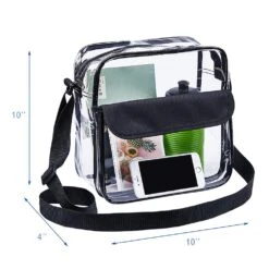 Magicbags Clear Cross-Body Messenger Shoulder Bag, NFL And PGA Stadium Approved Clear Purse With Adjustable Strap -Backpack Shop 61w T9aKJaL
