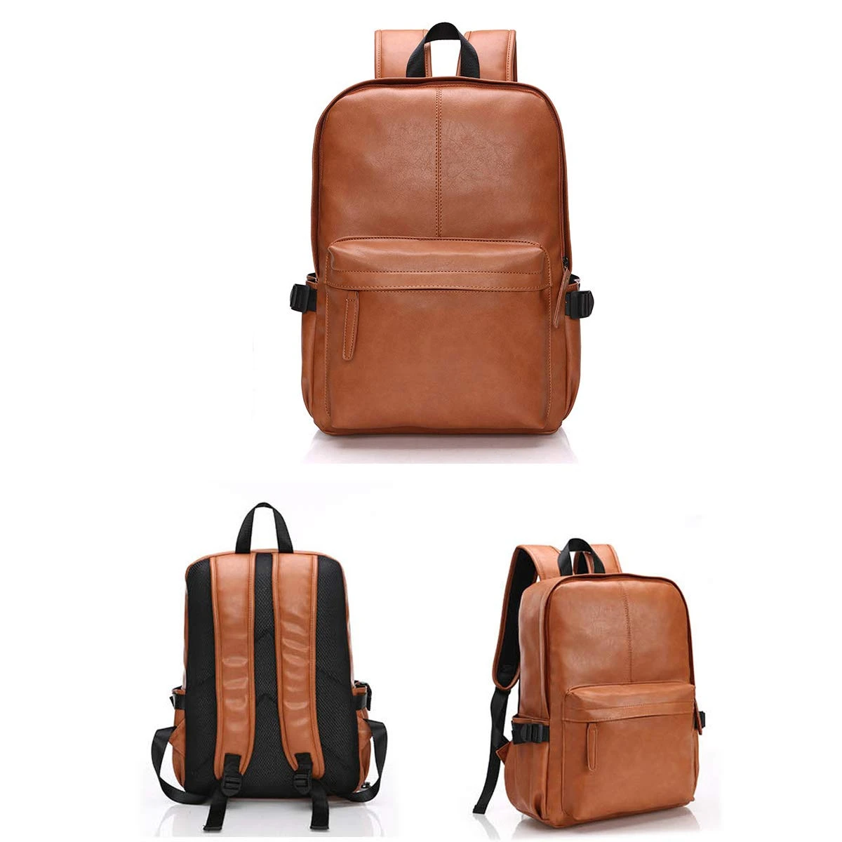 Vintage PU Leather Backpack, OURBAG Outdoor School College Bookbag Fit Laptop Computer Backpack Brown 3 Vintage PU Leather Backpack, OURBAG Outdoor School College Bookbag Fit Laptop Computer Backpack Brown - Image 3