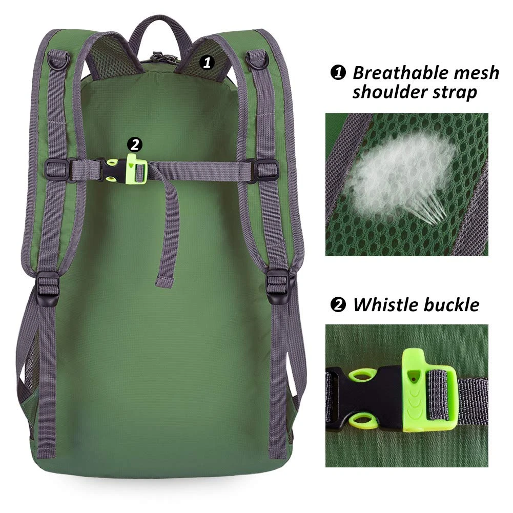 OlarHike Lightweight Travel Backpack, 35L Water Resistant Packable Traveling/Hiking Backpack Daypack For Men & Women, Multipurpose Use, Green 6 OlarHike Lightweight Travel Backpack, 35L Water Resistant Packable Traveling/Hiking Backpack Daypack For Men & Women, Multipurpose Use, Green - Image 6