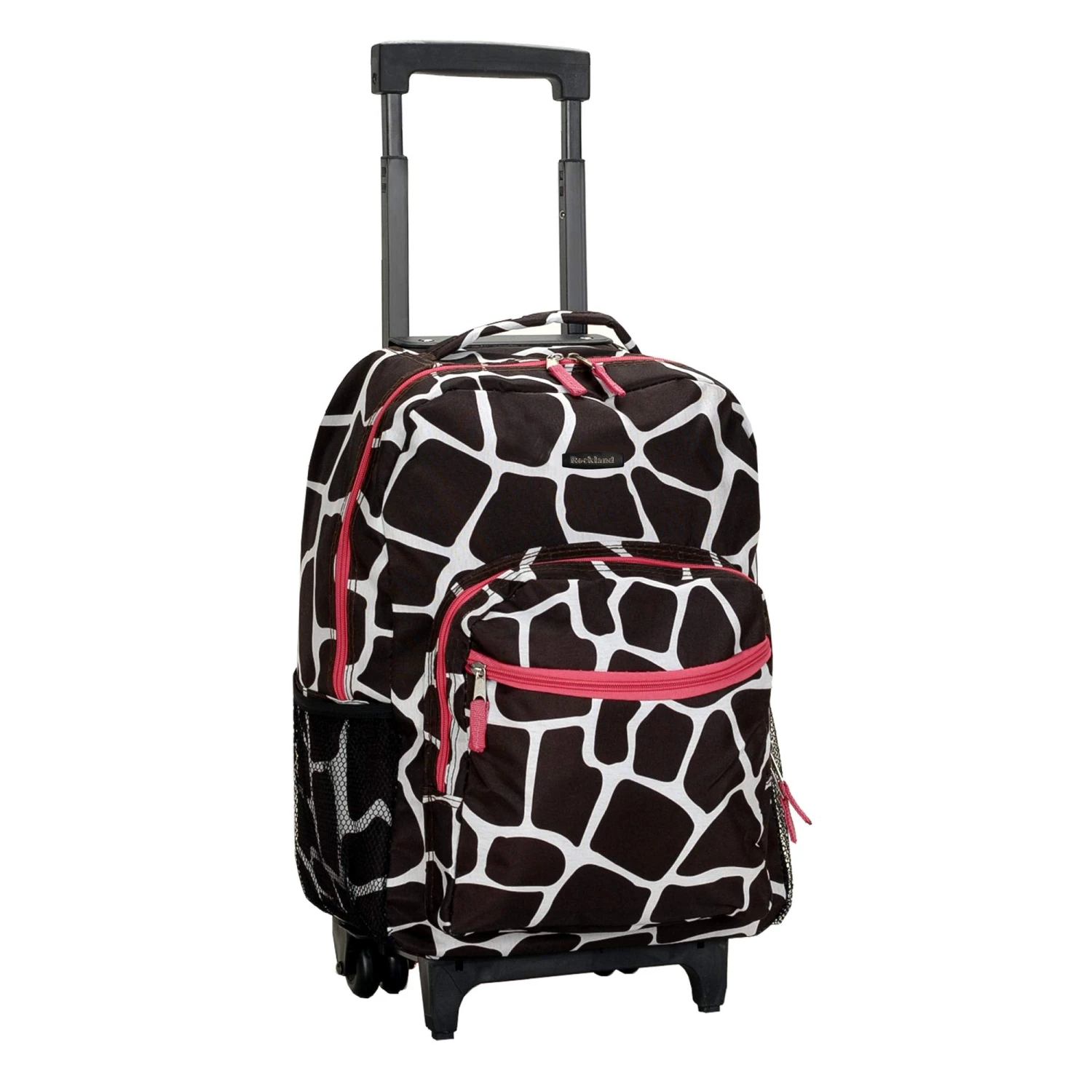 Rockland Luggage 17 Inch Rolling Backpack, Pink Giraffe, One Size 1 Rockland Luggage 17 Inch Rolling Backpack, Pink Giraffe, One Size