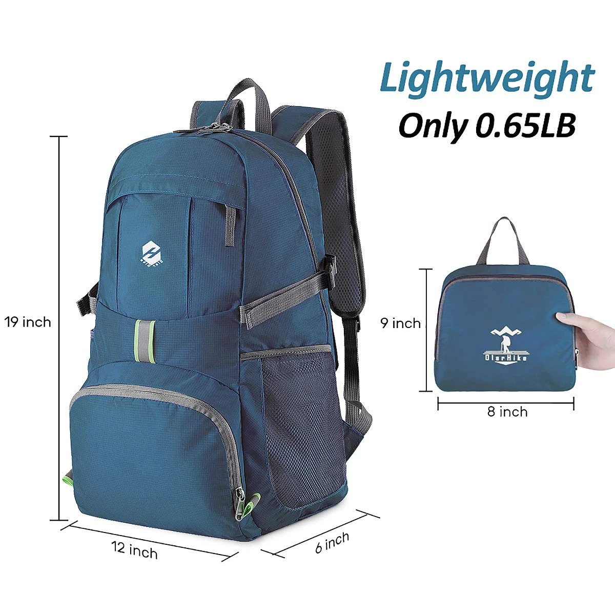 Packable Travel Hiking Backpack Daypack, Ultra Lightweight 35L Large Capacity Water Resistant Hiking Daypacks With Reflective Stripe Foldable Travel & Camping Backpack Casual Daypacks For Men & Women 7 Packable Travel Hiking Backpack Daypack, Ultra Lightweight 35L Large Capacity Water Resistant Hiking Daypacks With Reflective Stripe Foldable Travel & Camping Backpack Casual Daypacks For Men & Women - Image 7