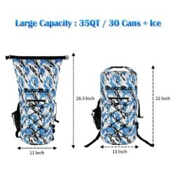 Buffalo Gear Portable Insulated Backpack Cooler Bag - Hands-Free And Collapsible, Waterproof And Soft-Sided Cooler Backpack For Hiking, Picnics,Camping, Fishing - Camouflage,35 Liters,30 Can -Backpack Shop 7118I4HxPEL