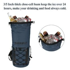 Buffalo Gear Portable Insulated Backpack Cooler Bag - Hands-free And Collapsible, Waterproof And Soft-Sided Cooler Backpack For Hiking, The Beach, Picnics,Camping, Fishing - Navy Blue,35 Liters,30 Can 12 Buffalo Gear Portable Insulated Backpack Cooler Bag - Hands-free And Collapsible, Waterproof And Soft-Sided Cooler Backpack For Hiking, The Beach, Picnics,Camping, Fishing - Navy Blue,35 Liters,30 Can -Backpack Shop 711cXSkxS0L