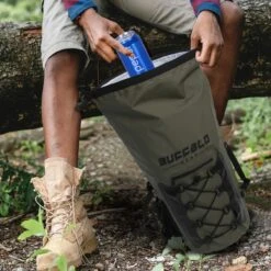 Buffalo Gear Portable Insulated Backpack Cooler Bag - Hands-Free And Collapsible, Waterproof And Soft-Sided Cooler Backpack For Hiking, Picnics,Camping, Fishing - Army Green,35 Liters,30 Can -Backpack Shop 713xKpidgdL