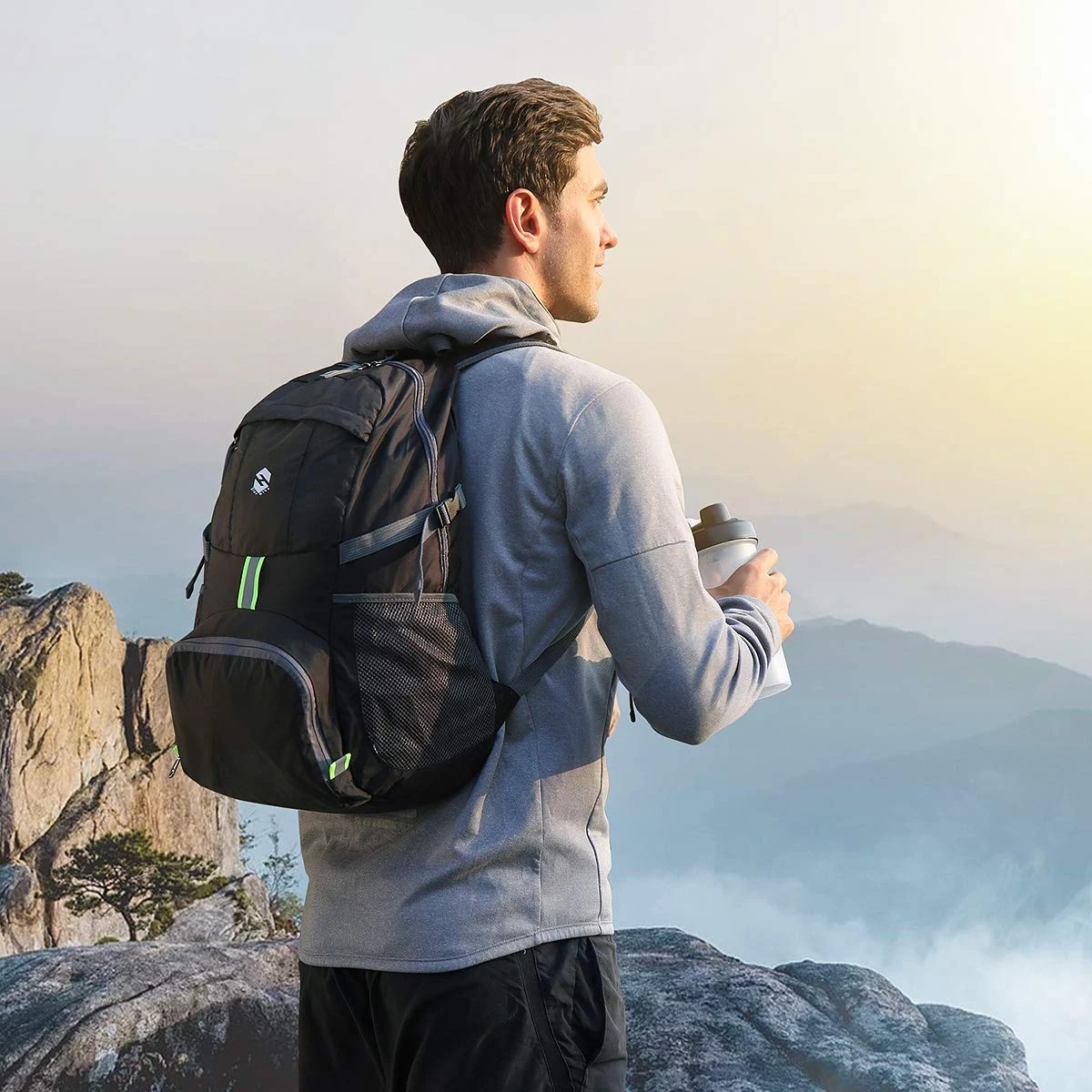 OlarHike Lightweight Travel Backpack, 35L Water Resistant Packable Traveling/Hiking Backpack Daypack For Men & Women, Multipurpose Use, Black 3 OlarHike Lightweight Travel Backpack, 35L Water Resistant Packable Traveling/Hiking Backpack Daypack For Men & Women, Multipurpose Use, Black - Image 3