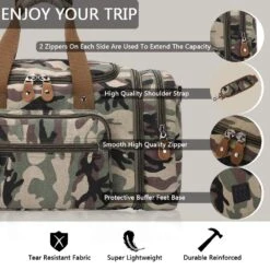 Plambag Canvas Duffle Bag For Travel, 50L Duffel Overnight Weekend Bag(Camouflage) -Backpack Shop 715C2tqf0hL