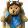 Kreative Kids Adorable Aviator Pilot Bear Rolling Backpack W/Removable Stuffed Toy & Wheels