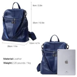 BOYATU Convertible Genuine Leather Backpack Purse For Women Fashion Travel Bag Blue-02 11 BOYATU Convertible Genuine Leather Backpack Purse For Women Fashion Travel Bag Blue-02 -Backpack Shop 716uXcR8RQL