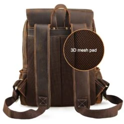 Tiding Genuine Leather Backpack 14 Inch Laptop Backpack Vintage Travel College School Bag Daypack For Men -Backpack Shop 7192nJACETL
