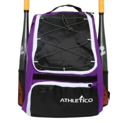 Athletico Baseball Bat Bag - Backpack For Baseball, T-Ball & Softball Equipment & Gear For Youth And Adults | Holds Bat, Helmet, Glove, Shoes |Shoe Compartment & Fence Hook (Purple) 13 Athletico Baseball Bat Bag - Backpack For Baseball, T-Ball & Softball Equipment & Gear For Youth And Adults | Holds Bat, Helmet, Glove, Shoes |Shoe Compartment & Fence Hook (Purple) -Backpack Shop 719WwT9xY4L