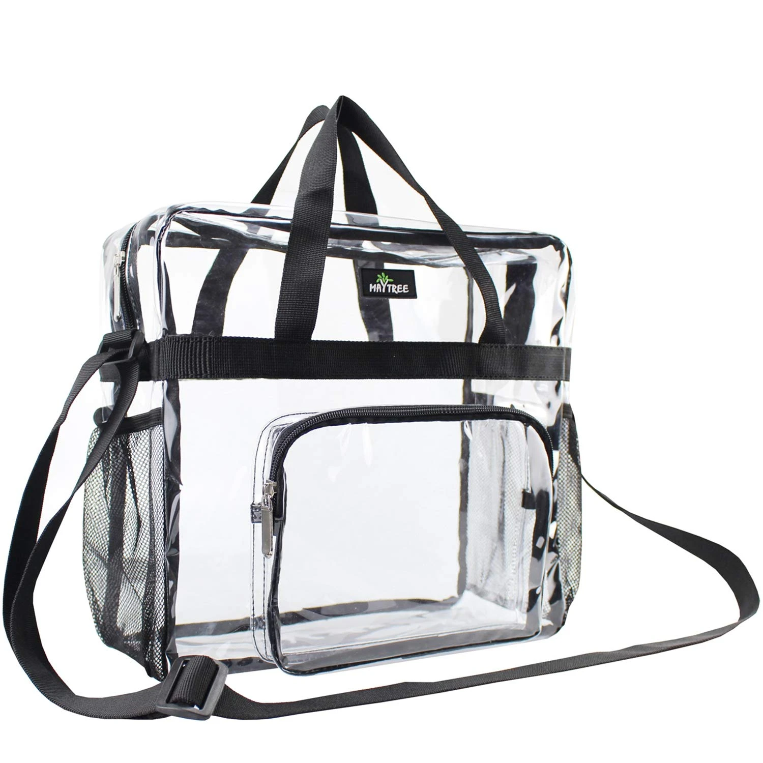 MAY TREE Clear Bag Stadium Approved, Cold-Resistant, Lightweight And Waterproof, Transparent Tote Bag And Gym Clear Bag, See Through Tote Bag For Work, Sports Games And Concerts-12 X12 X6 (Black-L) 6 MAY TREE Clear Bag Stadium Approved, Cold-Resistant, Lightweight And Waterproof, Transparent Tote Bag And Gym Clear Bag, See Through Tote Bag For Work, Sports Games And Concerts-12 X12 X6 (Black-L) - Image 6