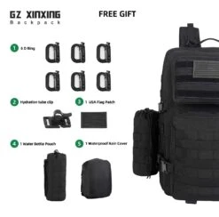 GZ XINXING 3 Day Assault Pack Military Tactical Army Molle Rucksack Backpack Bug Out Bag Hiking Daypack For Hunting Camping Hiking Traveling (Black1) 13 GZ XINXING 3 Day Assault Pack Military Tactical Army Molle Rucksack Backpack Bug Out Bag Hiking Daypack For Hunting Camping Hiking Traveling (Black1) -Backpack Shop 71ACyv4A DL