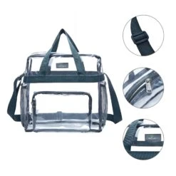 MAY TREE Clear Bag Stadium Approved, Cold-Resistant, Lightweight And Waterproof, Transparent Tote Bag And Gym Clear Bag, See Through Tote Bag For Work, Sports Games And Concerts-12 X12 X6 (Gray) -Backpack Shop 71BJaqALY9L