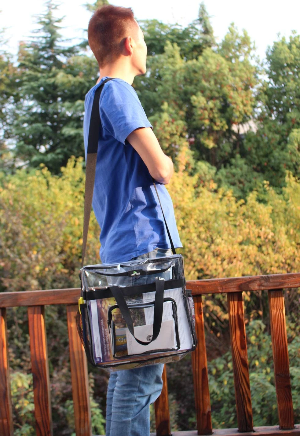 MAY TREE Clear Bag Stadium Approved, Cold-Resistant, Lightweight And Waterproof, Transparent Tote Bag And Gym Clear Bag, See Through Tote Bag For Work, Sports Games And Concerts-12 X12 X6 (Black-L) 2 MAY TREE Clear Bag Stadium Approved, Cold-Resistant, Lightweight And Waterproof, Transparent Tote Bag And Gym Clear Bag, See Through Tote Bag For Work, Sports Games And Concerts-12 X12 X6 (Black-L) - Image 2