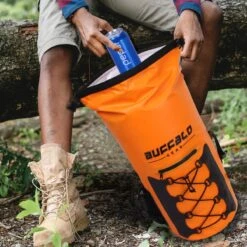 Buffalo Gear Portable Insulated Backpack Cooler Bag - Hands-Free And Collapsible, Waterproof And Soft-Sided Cooler Backpack For Hiking, The Beach, Picnics,Camping, Fishing - Orange,35 Liters,30 Can -Backpack Shop 71IRJojVmUL