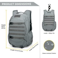 Mardingtop 35L Tactical Backpacks Molle Hiking Daypacks For Camping Hiking Military Traveling Gray-35L -Backpack Shop 71JCEL2Q1FL