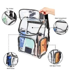 Heavy Duty Clear Backpack Security Transparent PVC Backpack For Work, Security Check -Backpack Shop 71MKswK9L9L