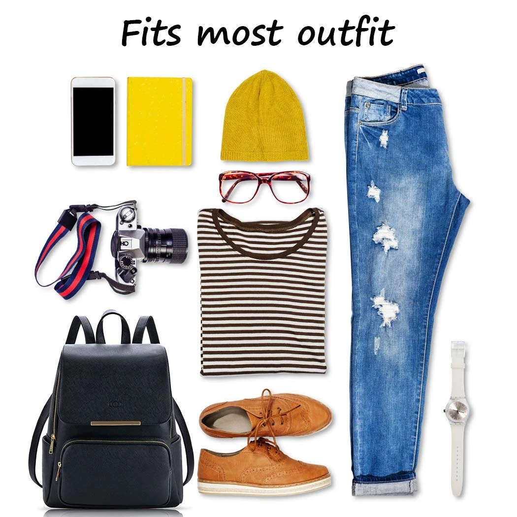 COOFIT Black Faux Leather Backpack For Women Schoolbag Casual Daypack 3 COOFIT Black Faux Leather Backpack For Women Schoolbag Casual Daypack - Image 3