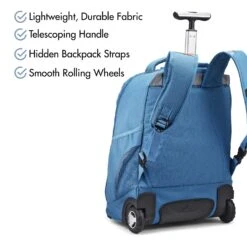 High Sierra Freewheel Wheeled Laptop Backpack, 15-inch Student Laptop Backpack Denim Rose -Backpack Shop 71MSQjsgsiL