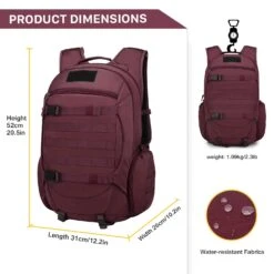 Mardingtop 35L Tactical Backpacks Molle Hiking Daypacks For Camping Hiking Military Traveling Purplish-35L 12 Mardingtop 35L Tactical Backpacks Molle Hiking Daypacks For Camping Hiking Military Traveling Purplish-35L -Backpack Shop 71MomasLqwL