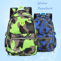 Ladyzone Camo School Backpack Lightweight Schoolbag Travel Camp Outdoor Daypack Bookbag For Your Children (Camouflage Blue（NS）) -Backpack Shop 71MpKm 2BEfqL