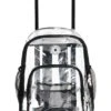 Rolling Clear Backpack Heavy Duty Bookbag Quality See Through Workbag Travel Daypack Transparent School Book Bags With Wheels Black