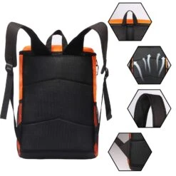 SEEHONOR Insulated Cooler Backpack Leakproof Soft Cooler Bag Lightweight Backpack Cooler Hiking Camping Park Beach, 25 Cans Orange -Backpack Shop 71NF7JchCgL