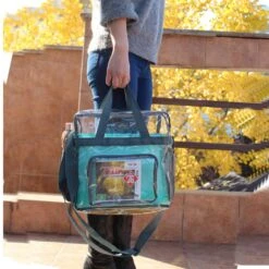 MAY TREE Clear Bag Stadium Approved, Cold-Resistant, Lightweight And Waterproof, Transparent Tote Bag And Gym Clear Bag, See Through Tote Bag For Work, Sports Games And Concerts-12 X12 X6 (Gray) -Backpack Shop 71NUcpyDxbL