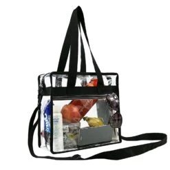 BeeGreen Stadium Clear Bags W Front Pocket And Adjustable Shoulder Carry Handles, NCAA NFL & PGA Security Approved Clear Purse & Gym Transparent Zippered Tote Bag