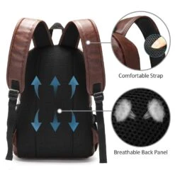 Vintage Backpack Leather Laptop Bookbag For Women Men, LXY Vegan Backpack Brown Faux Leather Bookbag School College Campus Backpack Travel Daypack 13 Vintage Backpack Leather Laptop Bookbag For Women Men, LXY Vegan Backpack Brown Faux Leather Bookbag School College Campus Backpack Travel Daypack -Backpack Shop 71NrOdIE6lL