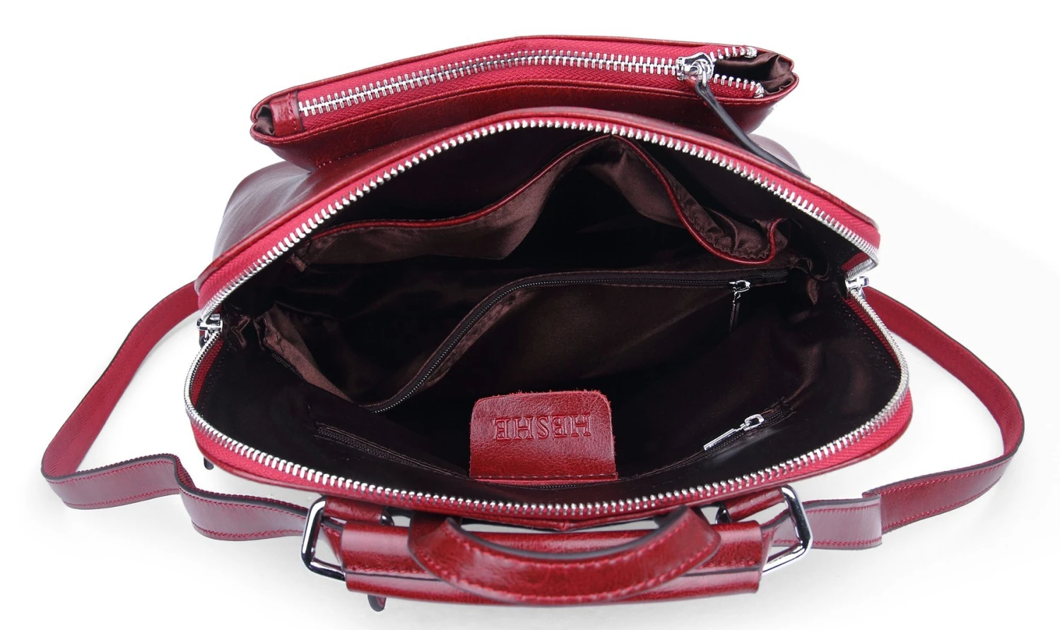 Heshe Women's Vintage Leather Backpack Casual Daypack For Ladies And Girls (Wine-R) 2 Heshe Women's Vintage Leather Backpack Casual Daypack For Ladies And Girls (Wine-R) - Image 2