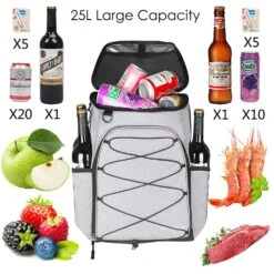 SEEHONOR Insulated Cooler Backpack Leakproof Soft Cooler Bag Lightweight Backpack Cooler 25 Cans Grey 13 SEEHONOR Insulated Cooler Backpack Leakproof Soft Cooler Bag Lightweight Backpack Cooler 25 Cans Grey -Backpack Shop 71O2uAMjOzL