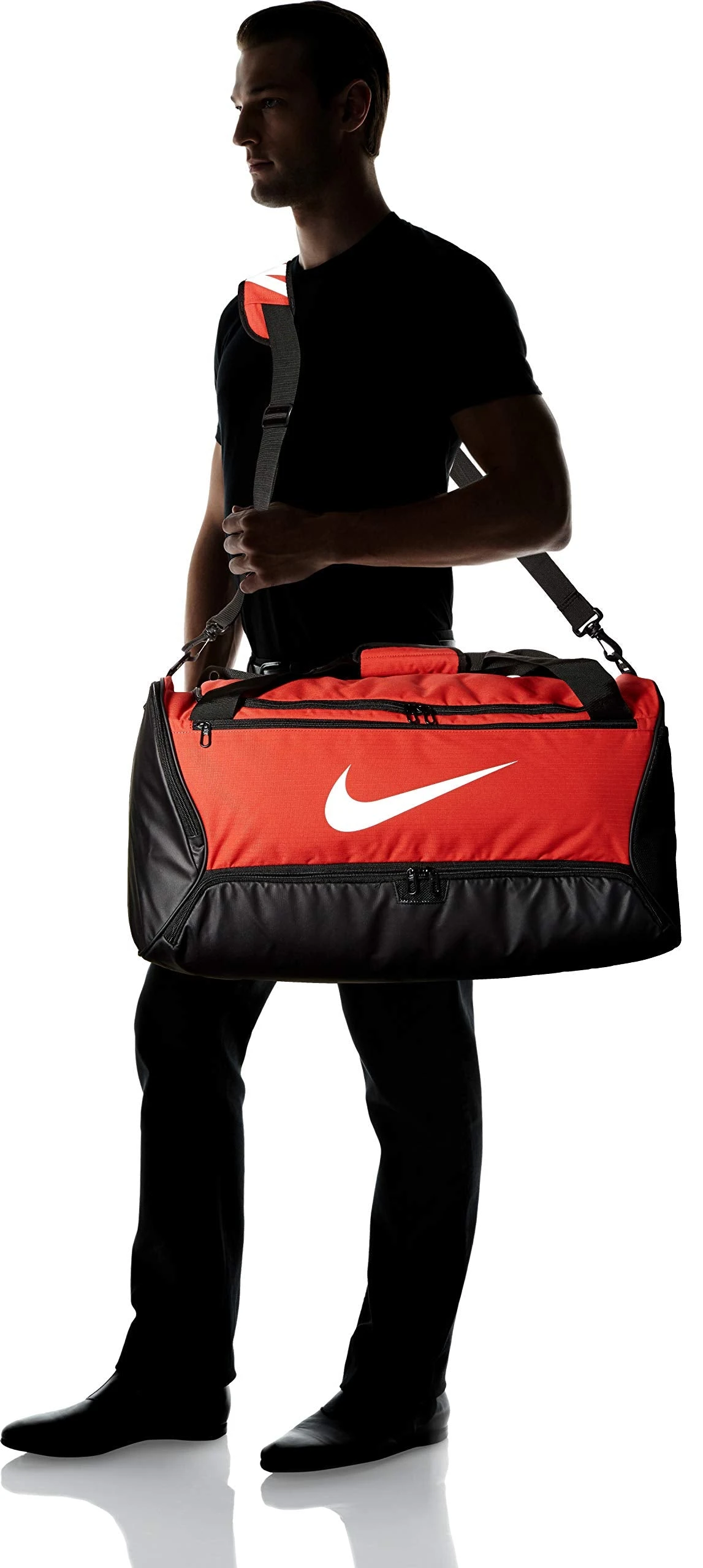 Nike Brasilia Training Medium Duffle Bag, Durable Nike Duffle Bag For Women & Men With Adjustable Strap, University Red/Black/White 2 Nike Brasilia Training Medium Duffle Bag, Durable Nike Duffle Bag For Women & Men With Adjustable Strap, University Red/Black/White - Image 2