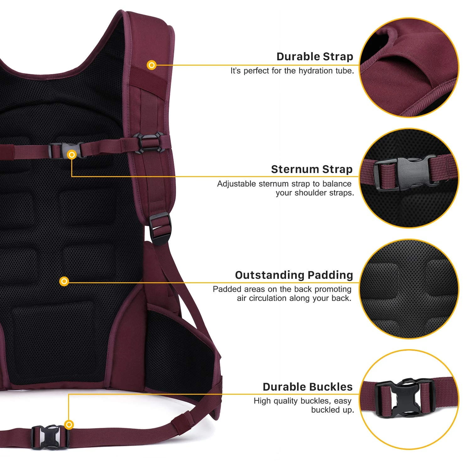 Mardingtop 35L Tactical Backpacks Molle Hiking Daypacks For Camping Hiking Military Traveling Purplish-35L 5 Mardingtop 35L Tactical Backpacks Molle Hiking Daypacks For Camping Hiking Military Traveling Purplish-35L - Image 5