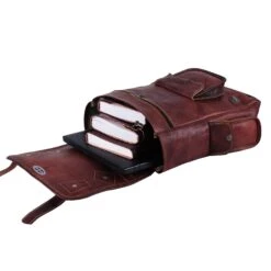 Handmade 16 Inch Brown Leather Backpack For Men Vintage Easy Open Push Lock Genuine Leather Backpack For Women | Leather Laptop Backpack For Men And Women With Padded Laptop Compartment By HULSH -Backpack Shop 71T8BaPgm3L
