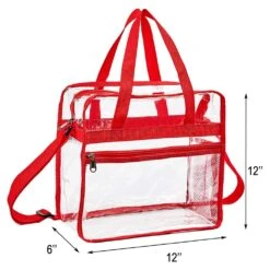 Clear Bag Stadium Approved,NCAA NFL&PGA Security Approved Clear Tote Bag With Multi-Pockets And Adjustable Shoulder Strap,Perfect For Work, School, Sports Games And Concerts-12" X 12" X 6" -Backpack Shop 71TCenSPSbL