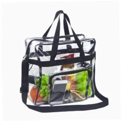 Magicbags Clear Tote Bag Stadium Approved,Adjustable Shoulder Strap And Zippered Top,Stadium Security Travel & Gym Clear Bag, Perfect For Work, School, Sports Games And Concerts-12 X12 X6