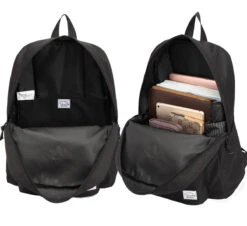 Lightweight Backpack For School, VASCHY Classic Basic Water Resistant Casual Daypack For Travel With Bottle Side Pockets (Black) -Backpack Shop 71TOvV0DuPL