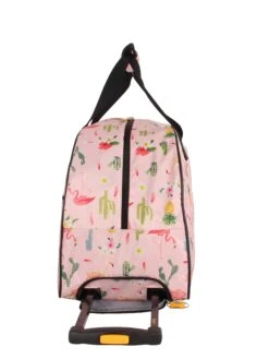 LUCAS Designer Carry On Luggage Collection - Lightweight Pattern 22 Inch Duffel Bag- Weekender Overnight Business Travel Suitcase With 2- Rolling Spinner Wheels (22in, Flamingo) -Backpack Shop 71UuV0MiDdL