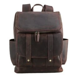 Texbo Vintage Full Grain Cowhide Leather 15.6 Inch Laptop Backpack Shoulder Travel School Bag With YKK Zippers -Backpack Shop 71Uv2Qpd2SL