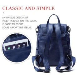 BOYATU Convertible Genuine Leather Backpack Purse For Women Fashion Travel Bag Blue-02 9 BOYATU Convertible Genuine Leather Backpack Purse For Women Fashion Travel Bag Blue-02 -Backpack Shop 71Xf eyqdZL