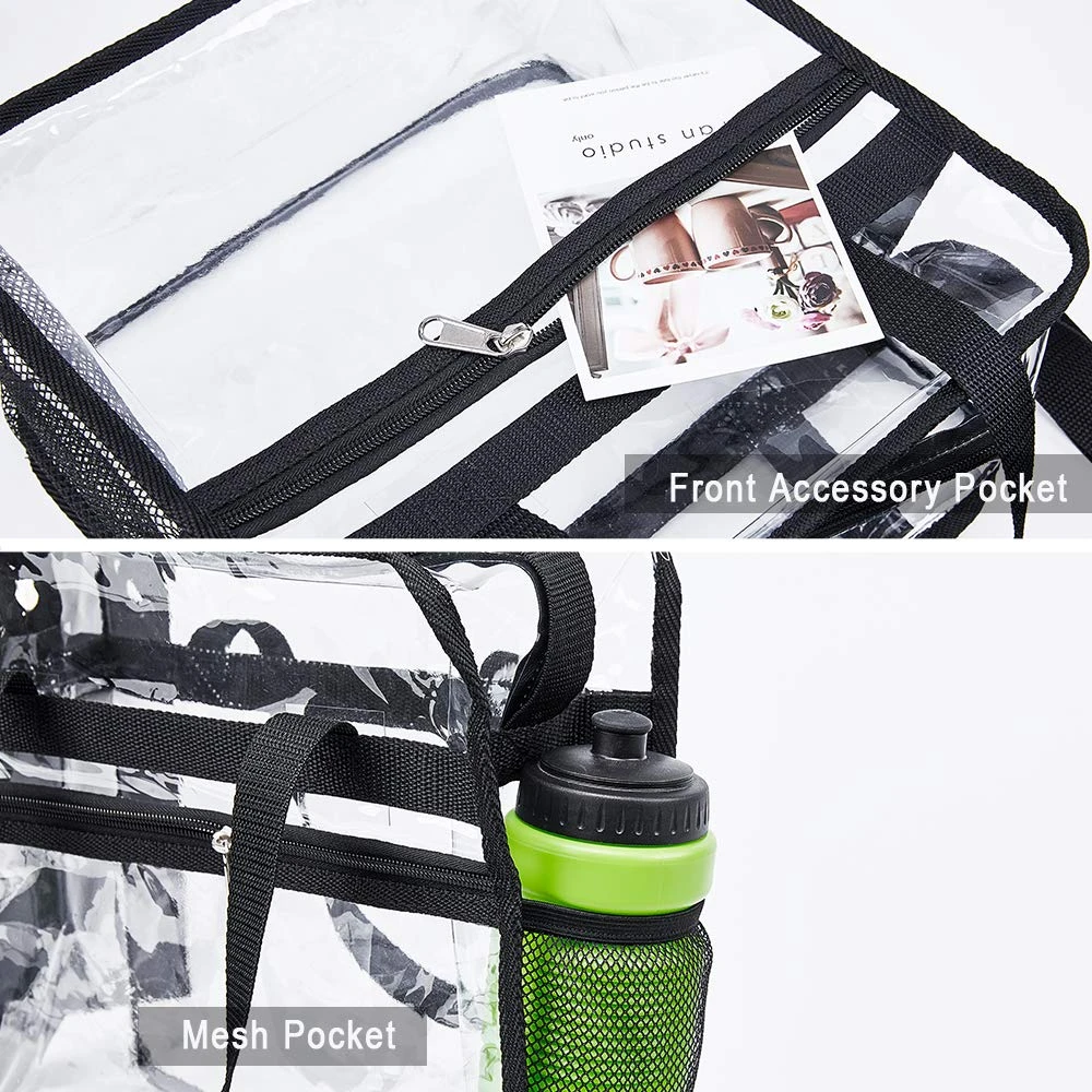 Clear Bag Stadium Approved,NCAA NFL&PGA Security Approved Clear Tote Bag With Multi-Pockets And Adjustable Shoulder Strap,Perfect For Work, School, Sports Games And Concerts-12 X12 X6 4 Clear Bag Stadium Approved,NCAA NFL&PGA Security Approved Clear Tote Bag With Multi-Pockets And Adjustable Shoulder Strap,Perfect For Work, School, Sports Games And Concerts-12 X12 X6 - Image 4