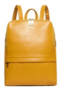 Coolcy Hot Style Women Real Genuine Leather Backpack Fashion Bag (Golden Yellow)