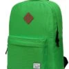 Lightweight Backpack For School, VASCHY Classic Basic Water Resistant Casual Daypack For Travel With Bottle Side Pockets (Green)