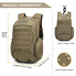 Mardingtop 28L Tactical Backpacks Molle Hiking Daypacks For Camping Hiking Military Traveling 28L-Khaki -Backpack Shop 71 2BUxPuqGYL