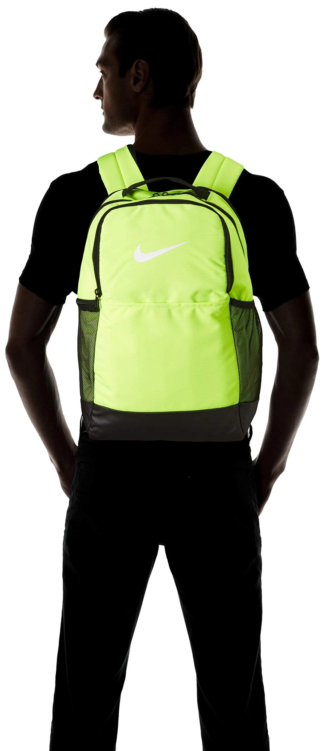 Nike Brasilia Medium Training Backpack, Nike Backpack For Women And Men With Secure Storage & Water Resistant Coating, Volt/Black/White 2 Nike Brasilia Medium Training Backpack, Nike Backpack For Women And Men With Secure Storage & Water Resistant Coating, Volt/Black/White - Image 2