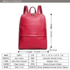 Coolcy Hot Style Women Real Genuine Leather Backpack Fashion Bag (Rose) -Backpack Shop 71bZUSziUiL